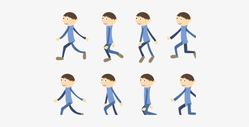 Boy Walk Cartoon Animation Figure Simple B.