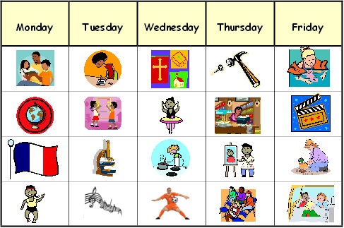Timetable Clipart.