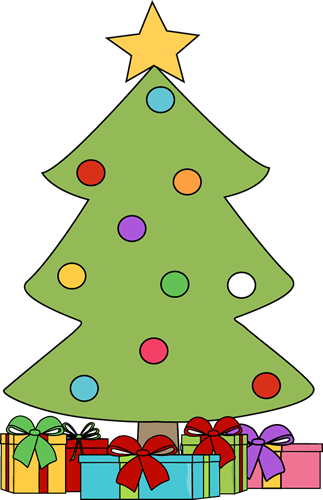Christmas Tree With Presents Clipart.