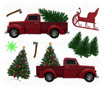 Christmas Tree Truck Clip Art.