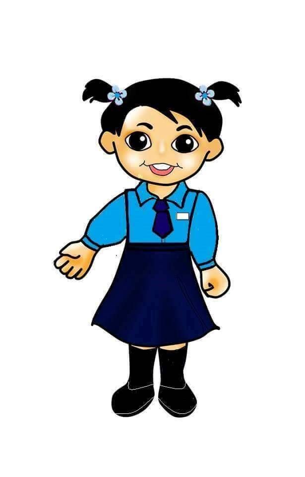 girl with school uniform.