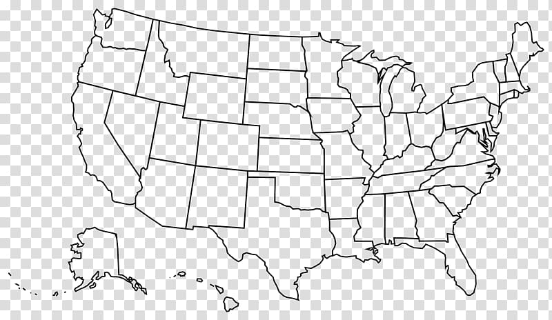 USA map transparent background PNG clipart.