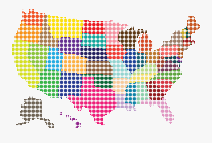 Free Clipart Of A Colorful American Map.