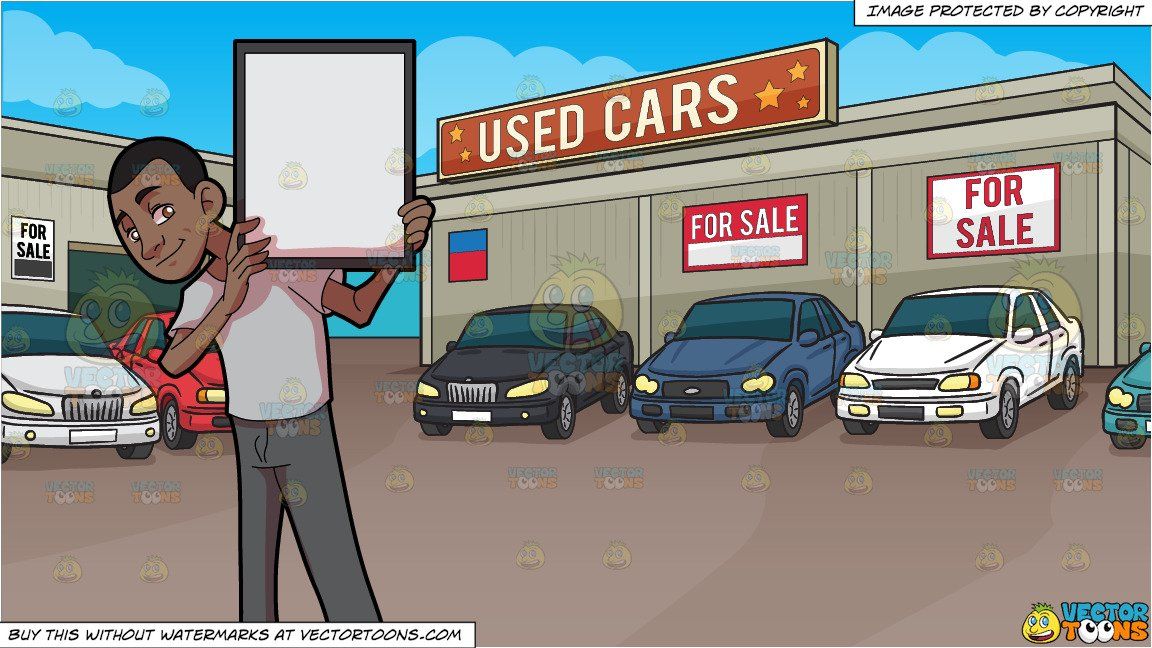 clipart #cartoon A Black Guy Holding A Signboard and Used.