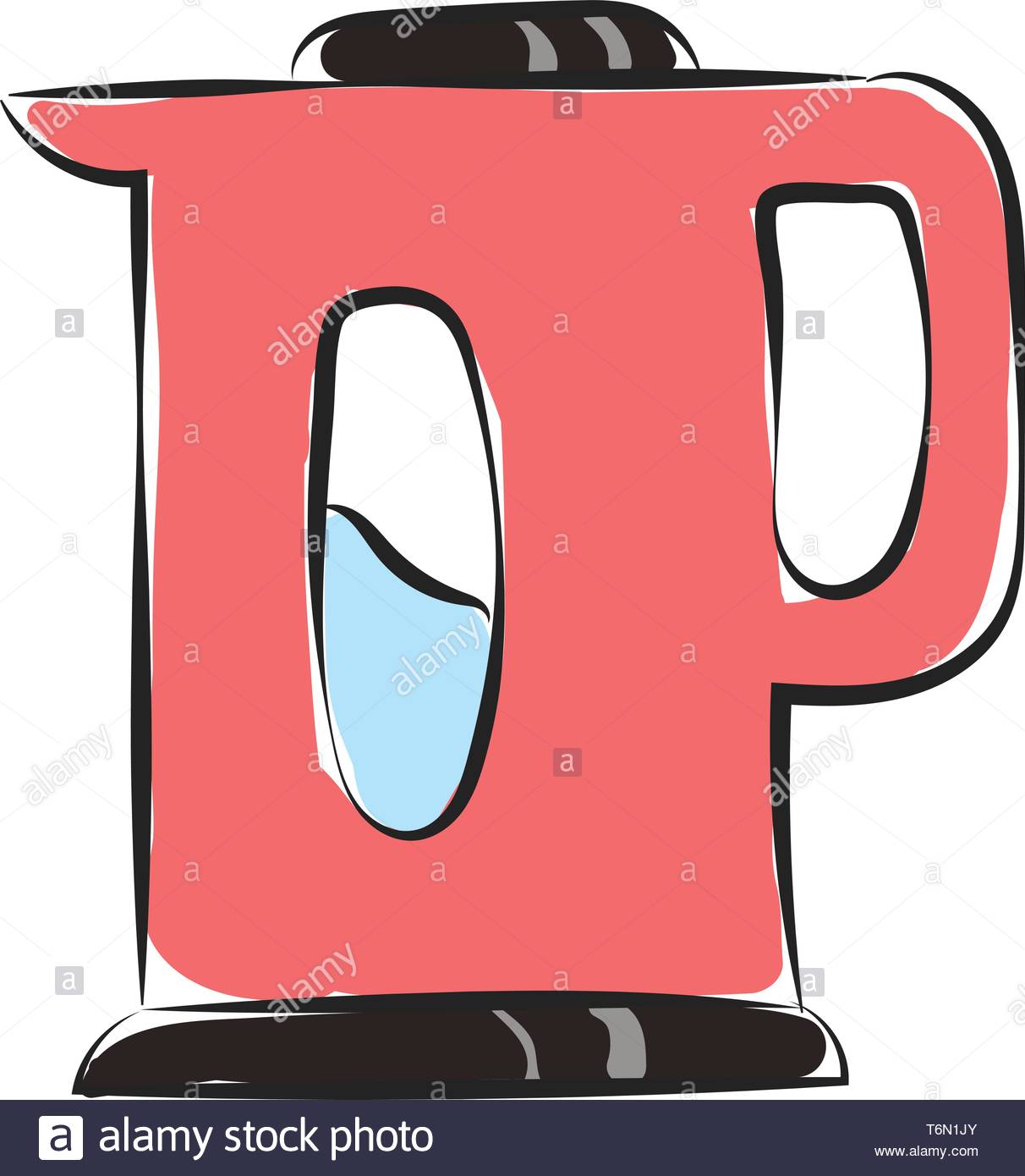 Clipart of a pink colored vacuum flask with a brown screw.