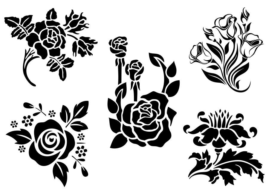 SVG and PNG cutting files, Floral Design, Clipart, Vector, SVG, PNG,  Wreaths, Frames, Elements (vr).