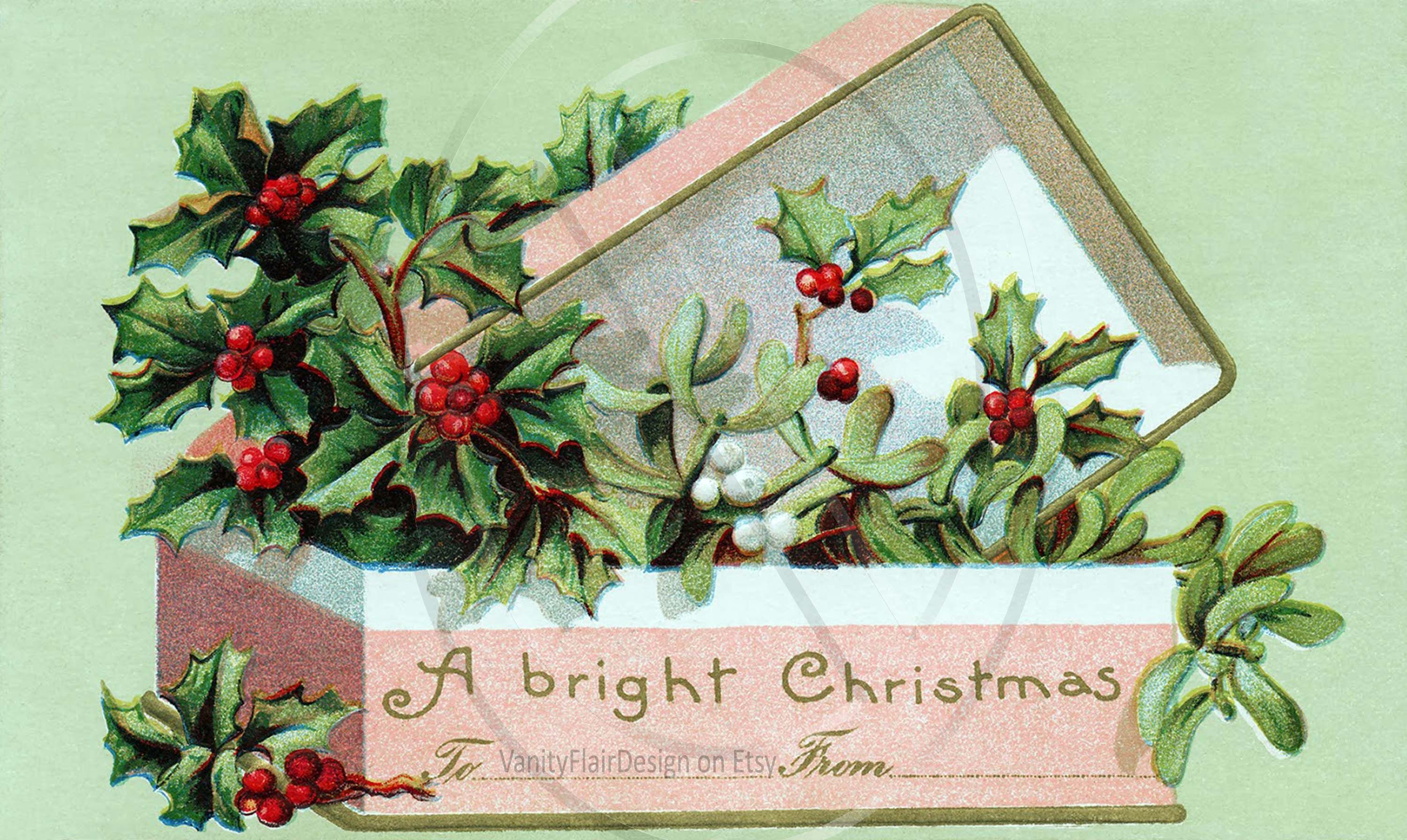200 Digital Vintage Victorian Christmas Post Card Fronts/ 10.
