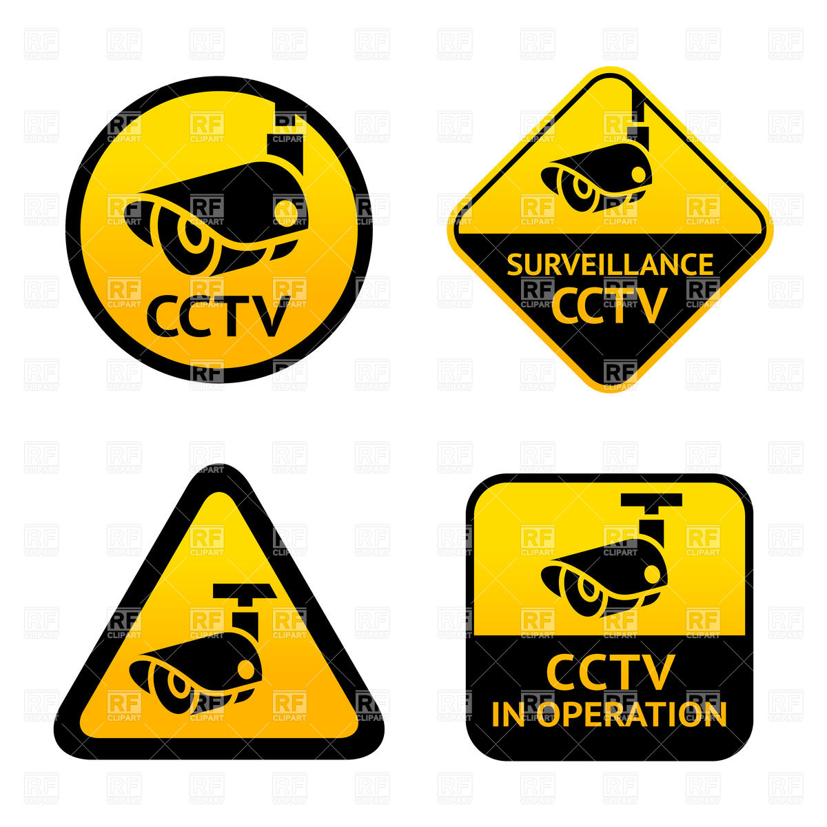 Video surveillance signs Stock Vector Image.