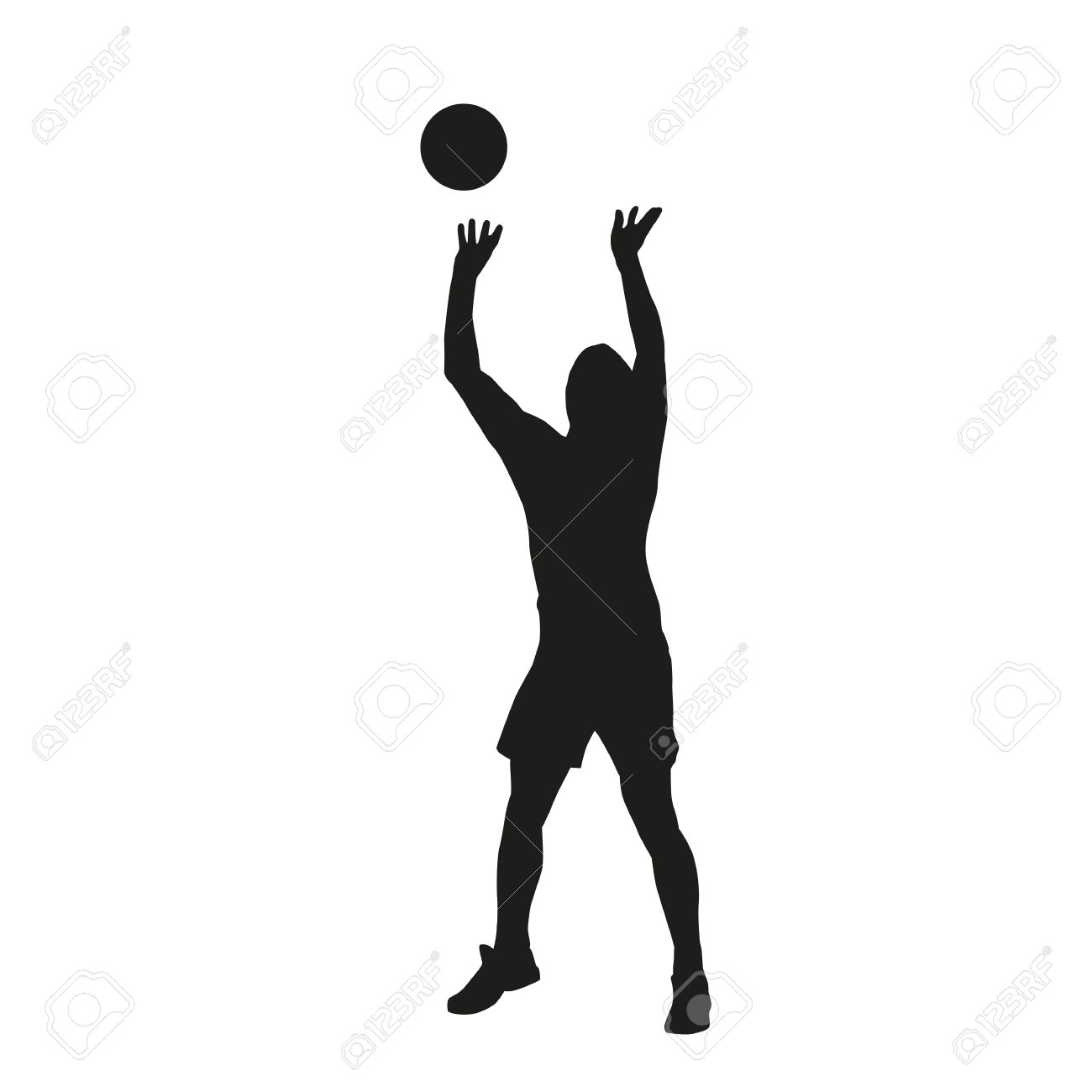 Volleyball player silhouette » Clipart Station.