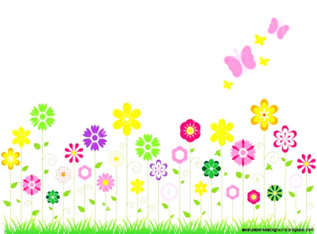 Spring Flowers Background Clipart.