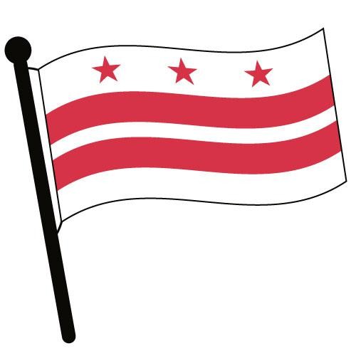 Washington D.C. Waving Flag Clip Art.
