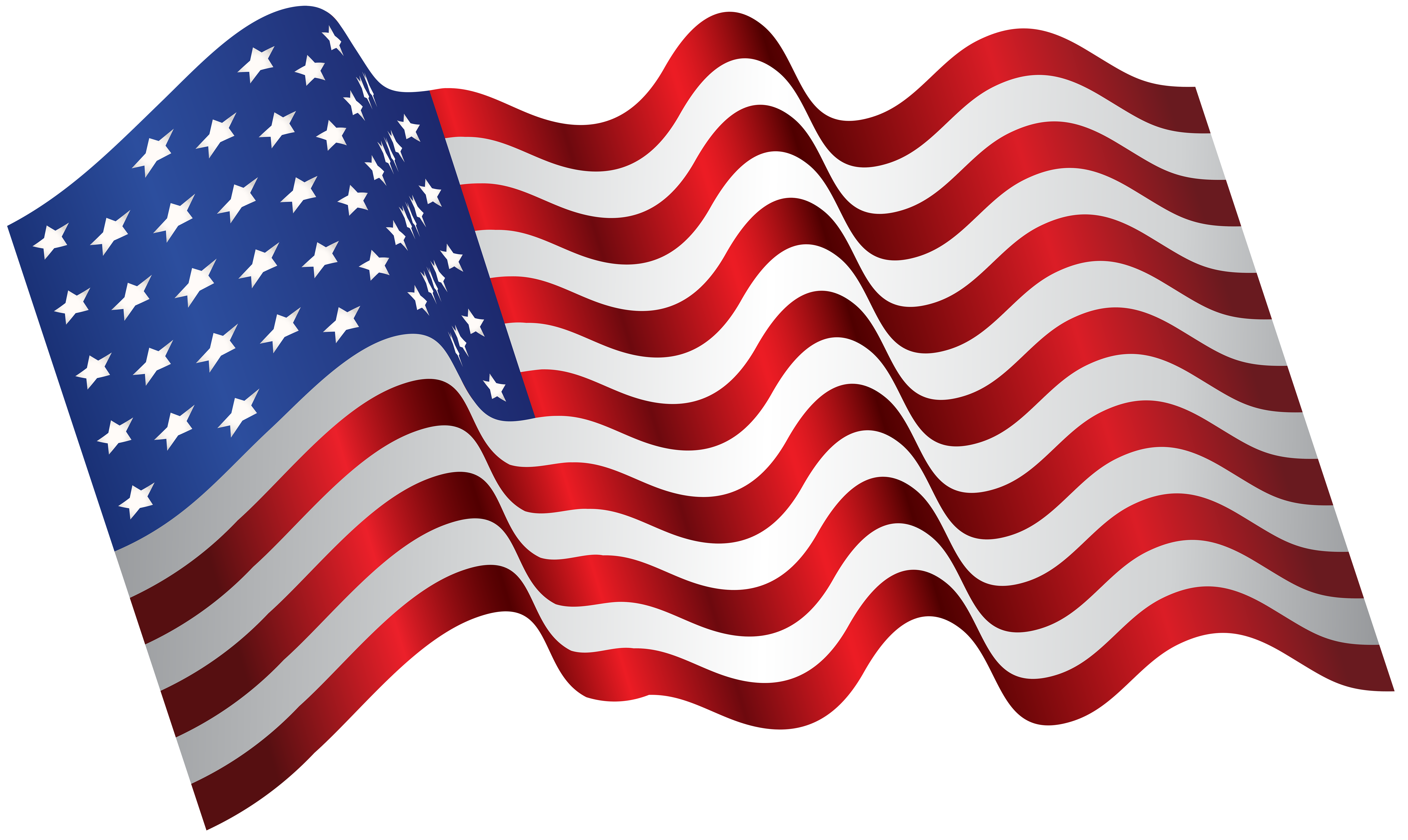 USA America Waving Flag PNG Clip Art Image.