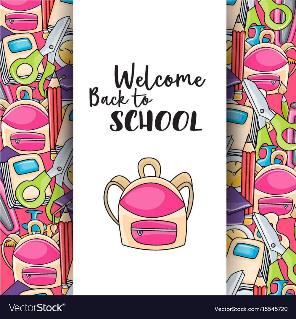 Welcome back to school doodle clip art.