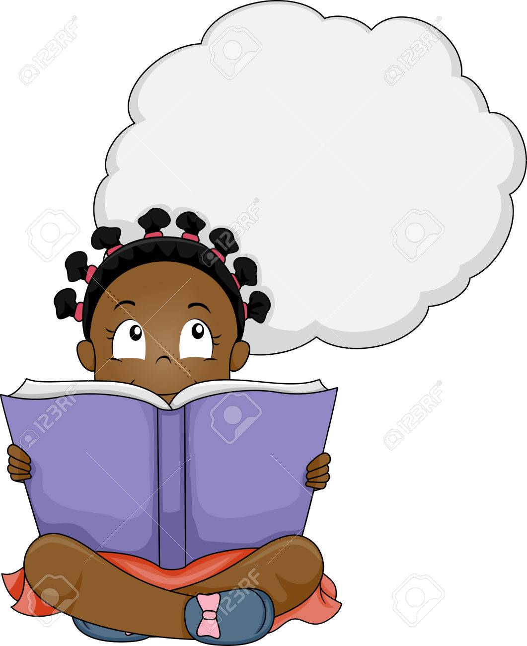Thinking While Reading Clipart.