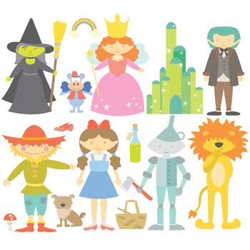 Fairy Tale The Wonderful Wizard Of Oz Digital Clipart & Vector Set.