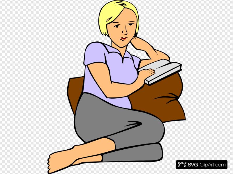 Woman Reading 2 Clip art, Icon and SVG.