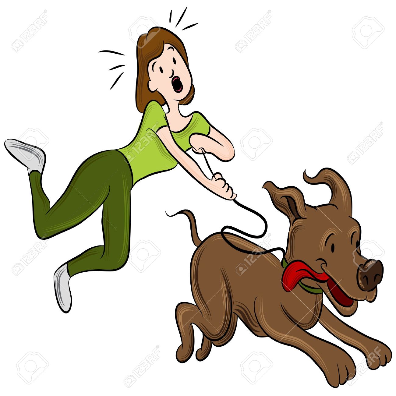 Clipart Woman And Dogs.