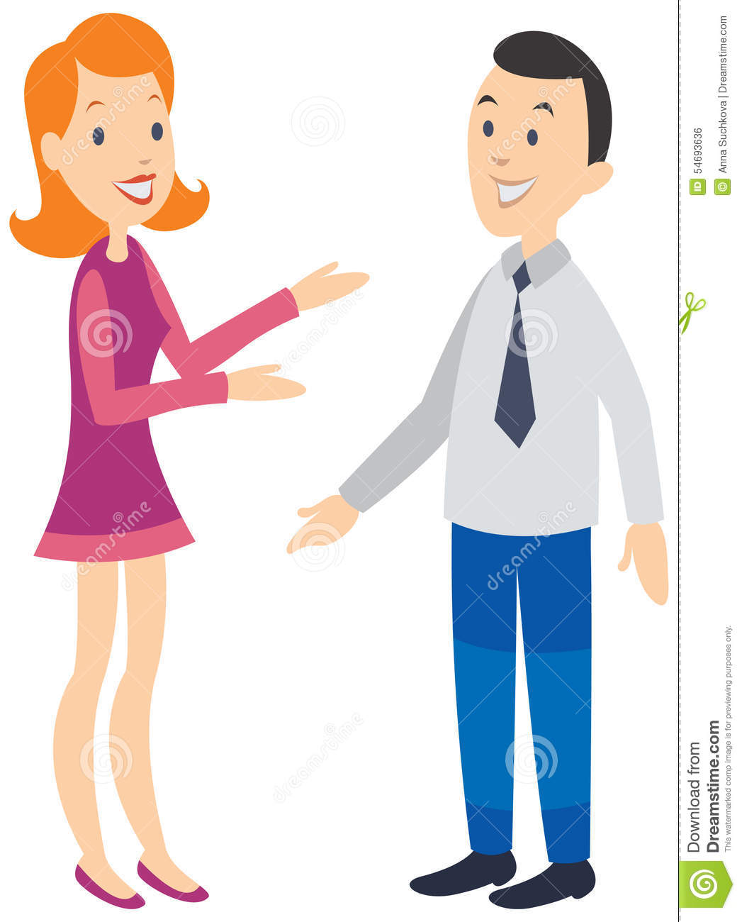 Man And Woman Talking Clipart.