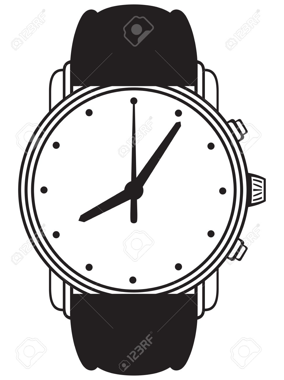 Wrist Watch Clipart Black And White.