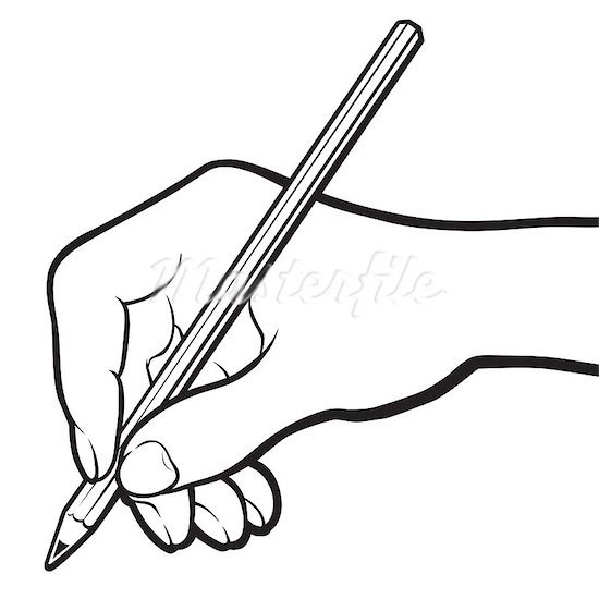 Best Of Writing Hand Clipart Black And White.