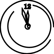 Midnight Clock Clipart.