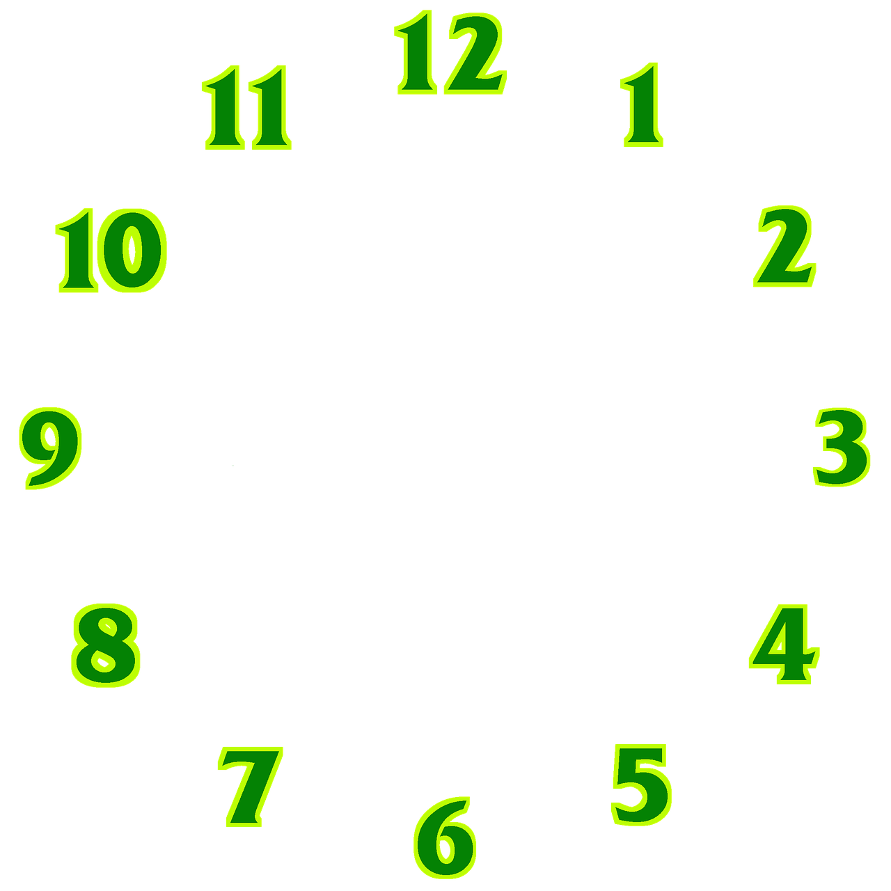 Clock Face Numbers Stickers