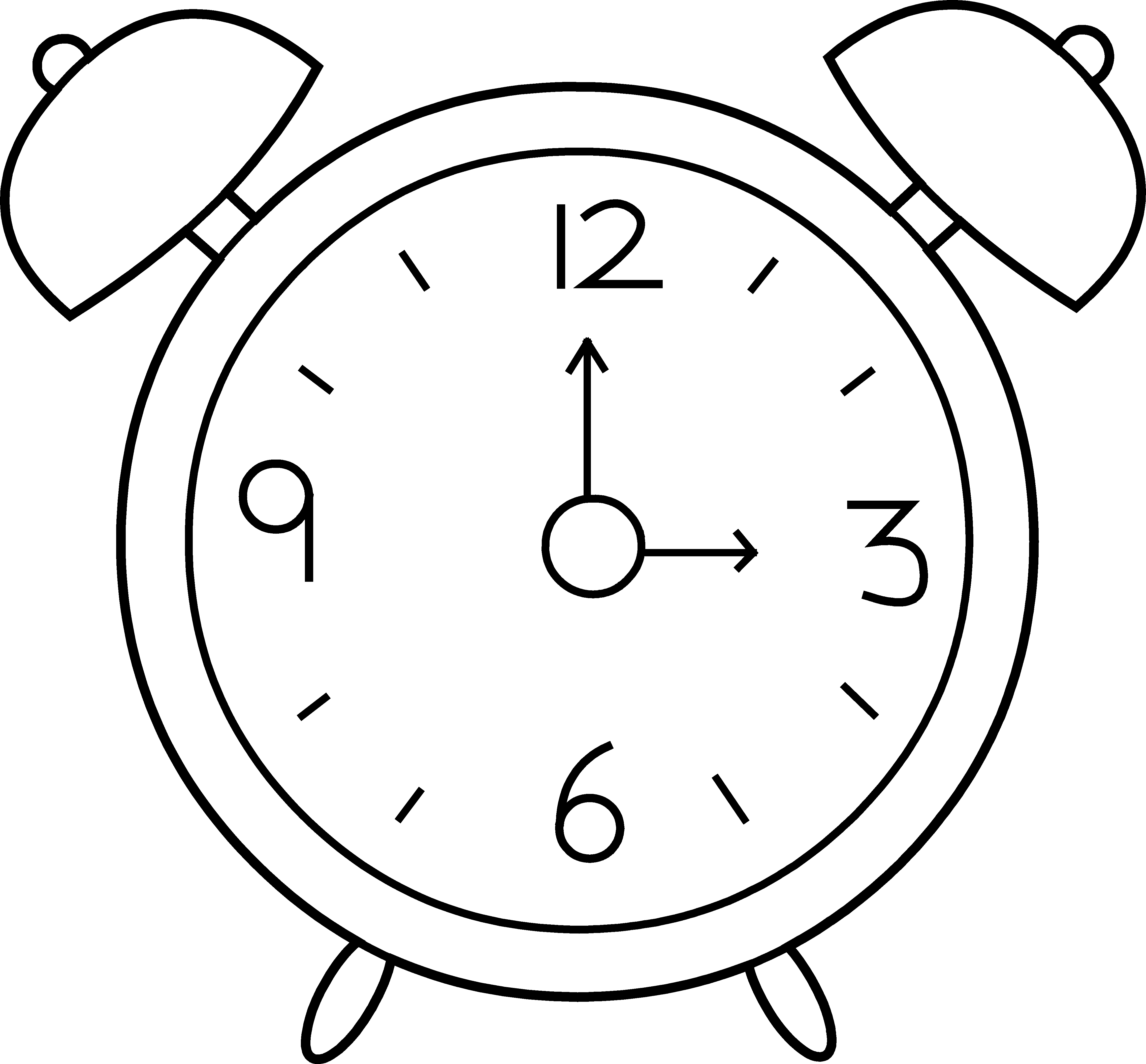 Clock Black And White Clipart.