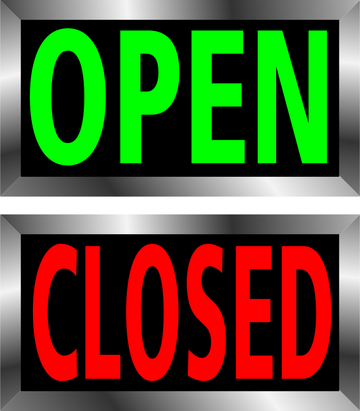 Free Clipart: Open and Closed signs.