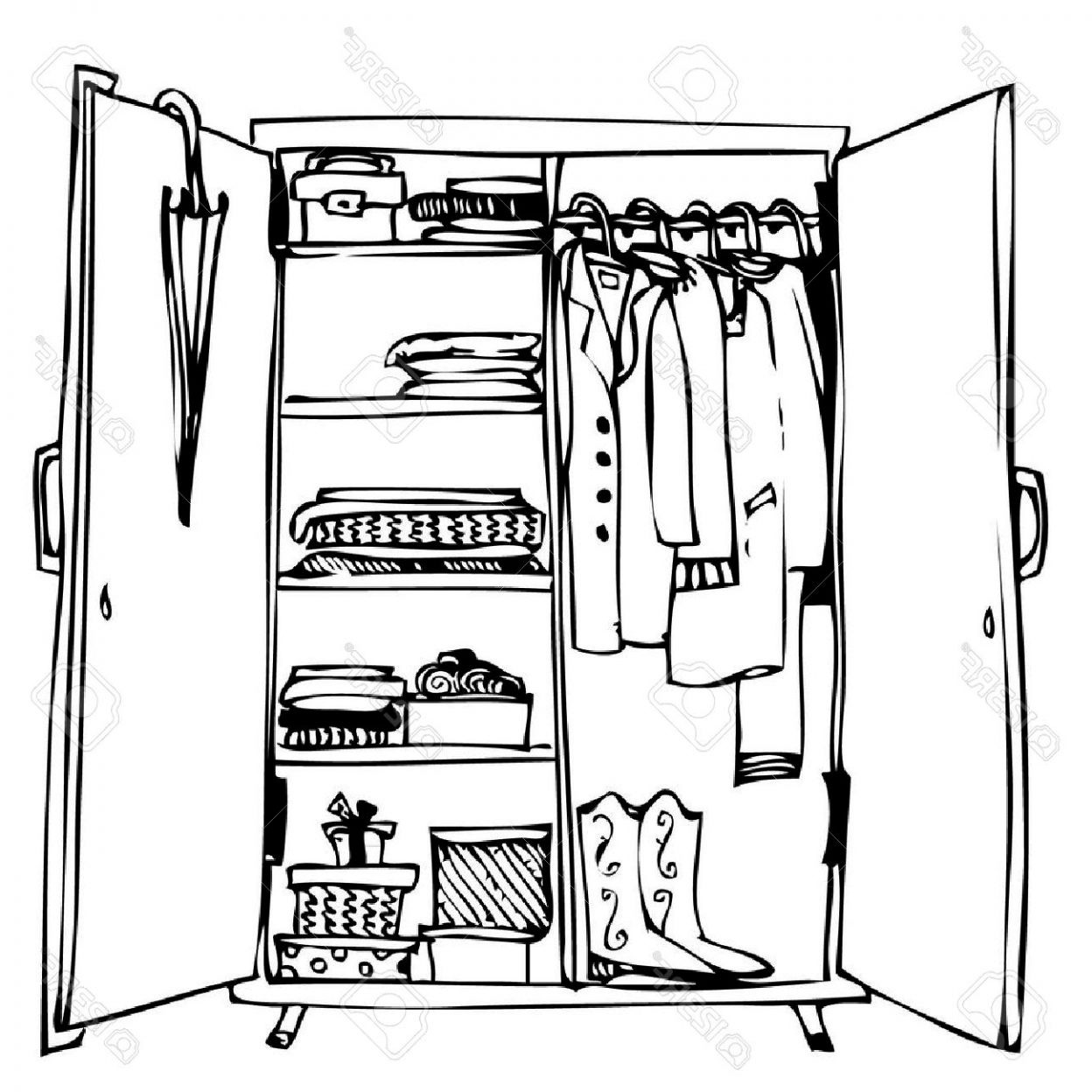 ontour line drawing of closetg