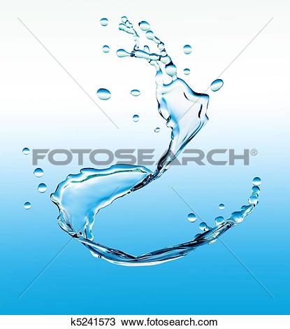 Drawing of 3d close up of the water splash k5241573.