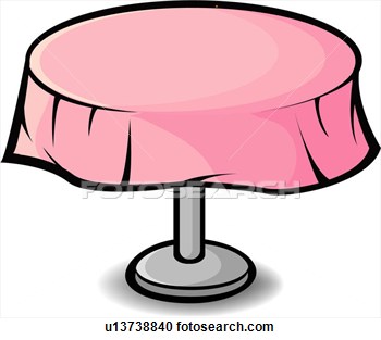 Table with table cloth clipart.