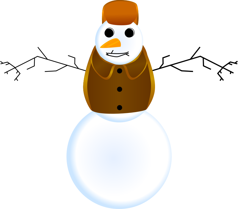 Free Clipart: Snowman with clothes.