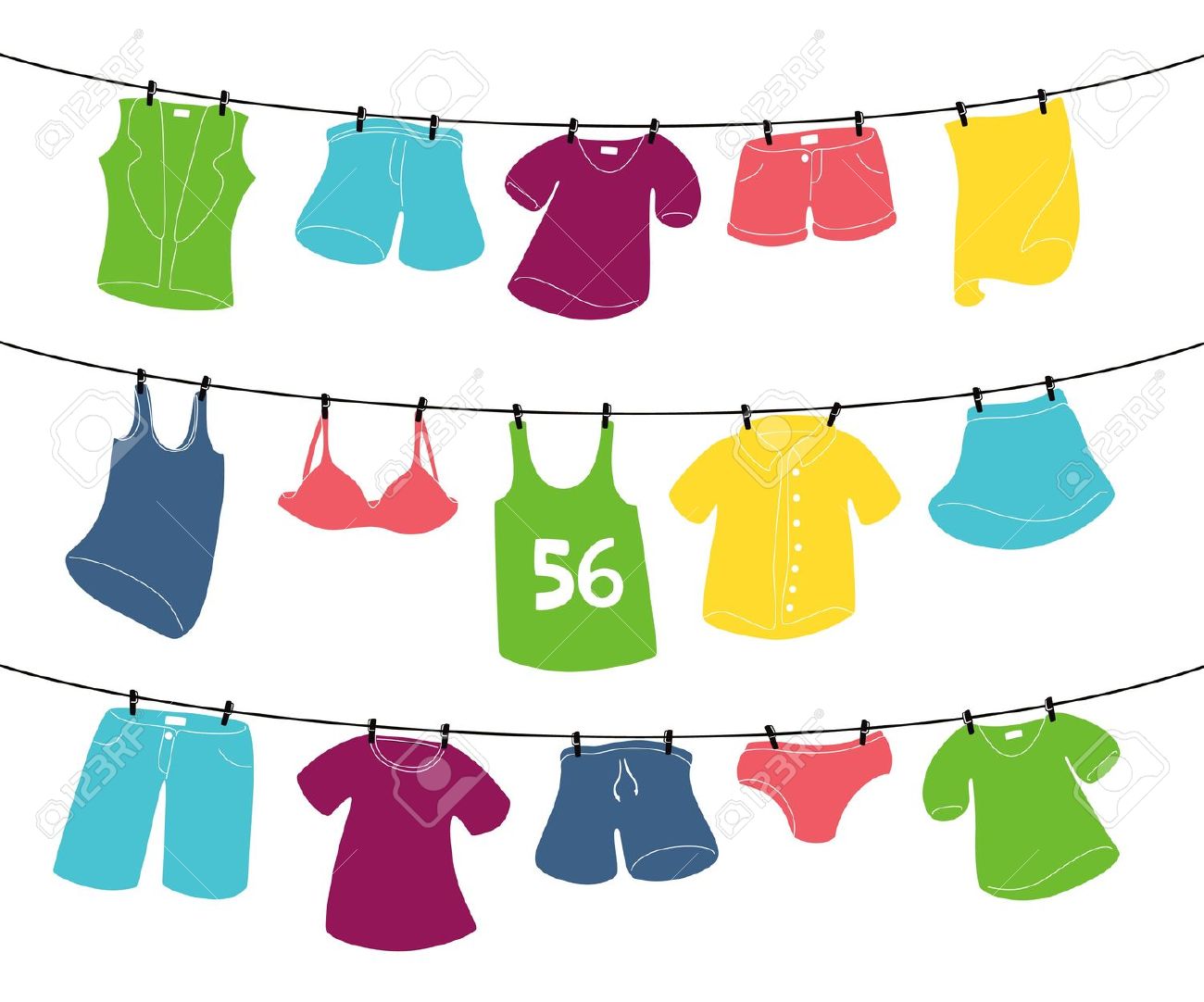 Baby Girl Clothes Line Clip Art