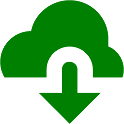 Green cloud download icon.