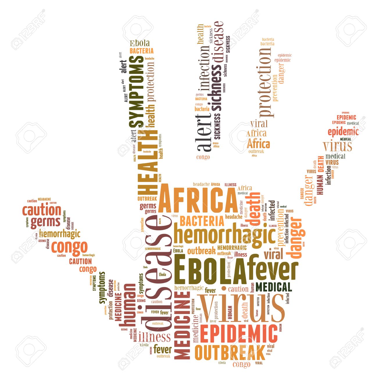Words Cloud Illustration About The Spread Of Ebola In Africa Stock.