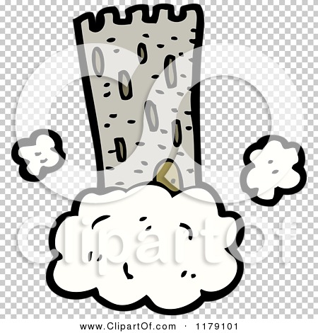Cartoon of a Castle Tower in a Cloud.