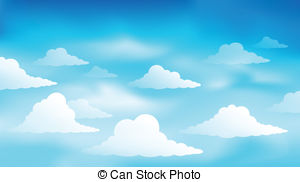 Clipart Vector of Cloudy sky background 6.