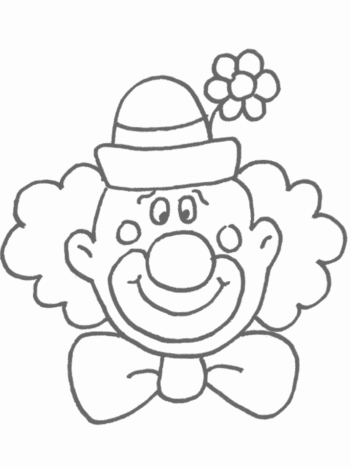 Clown Face Clipart Black And White.