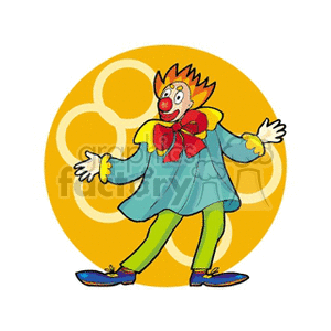 A Silly Clown with Flaming Red Hair Holding his Arms Out clipart.  Royalty.