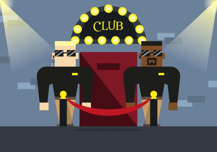 Bouncer Club Illustration Vector.