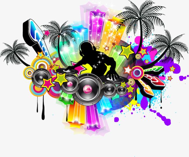Color Moving Vector Audio Speakers Music Poster, Dynamic.
