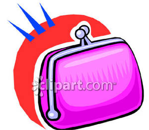 Pink Clutch Purse Royalty Free Clipart Picture.