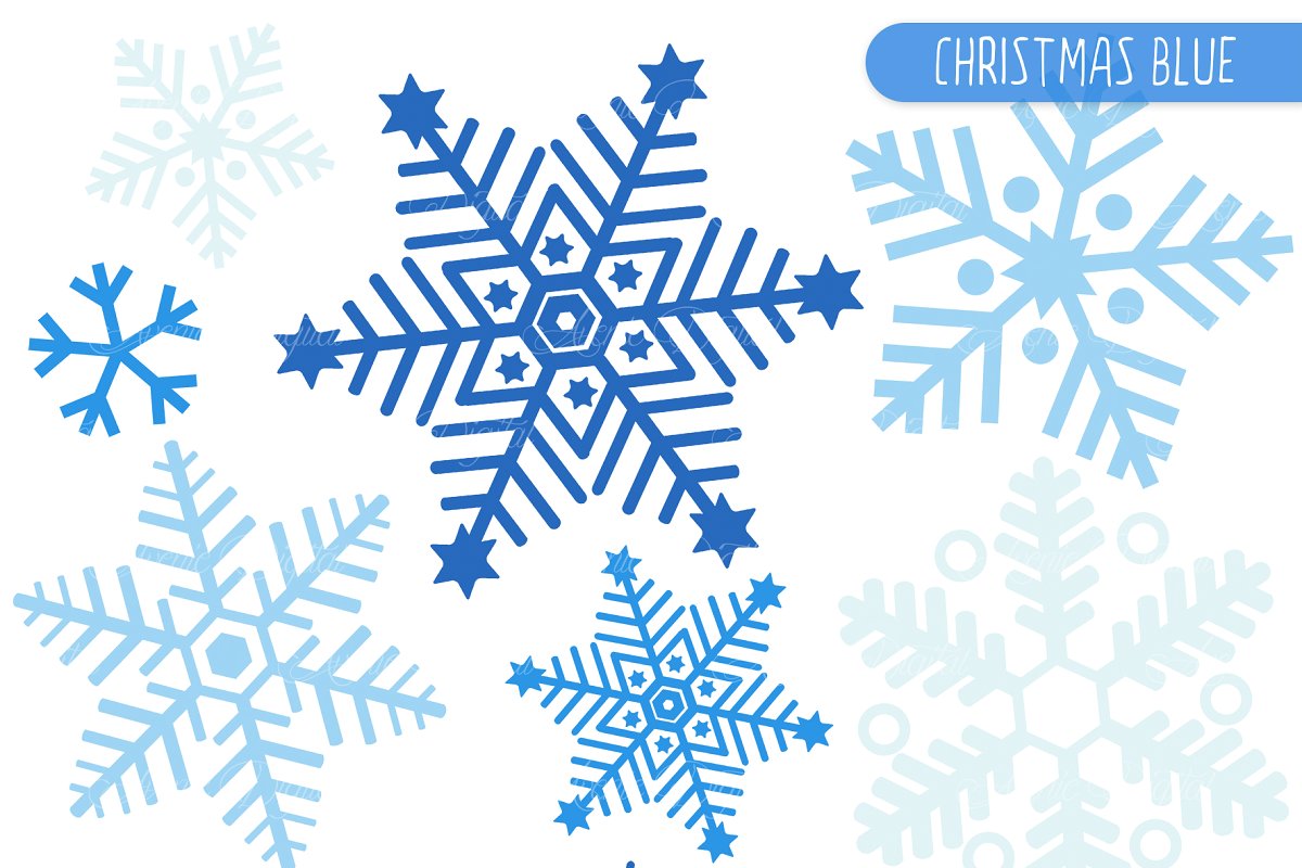 Blue Snowflake Clipart and Vectros.