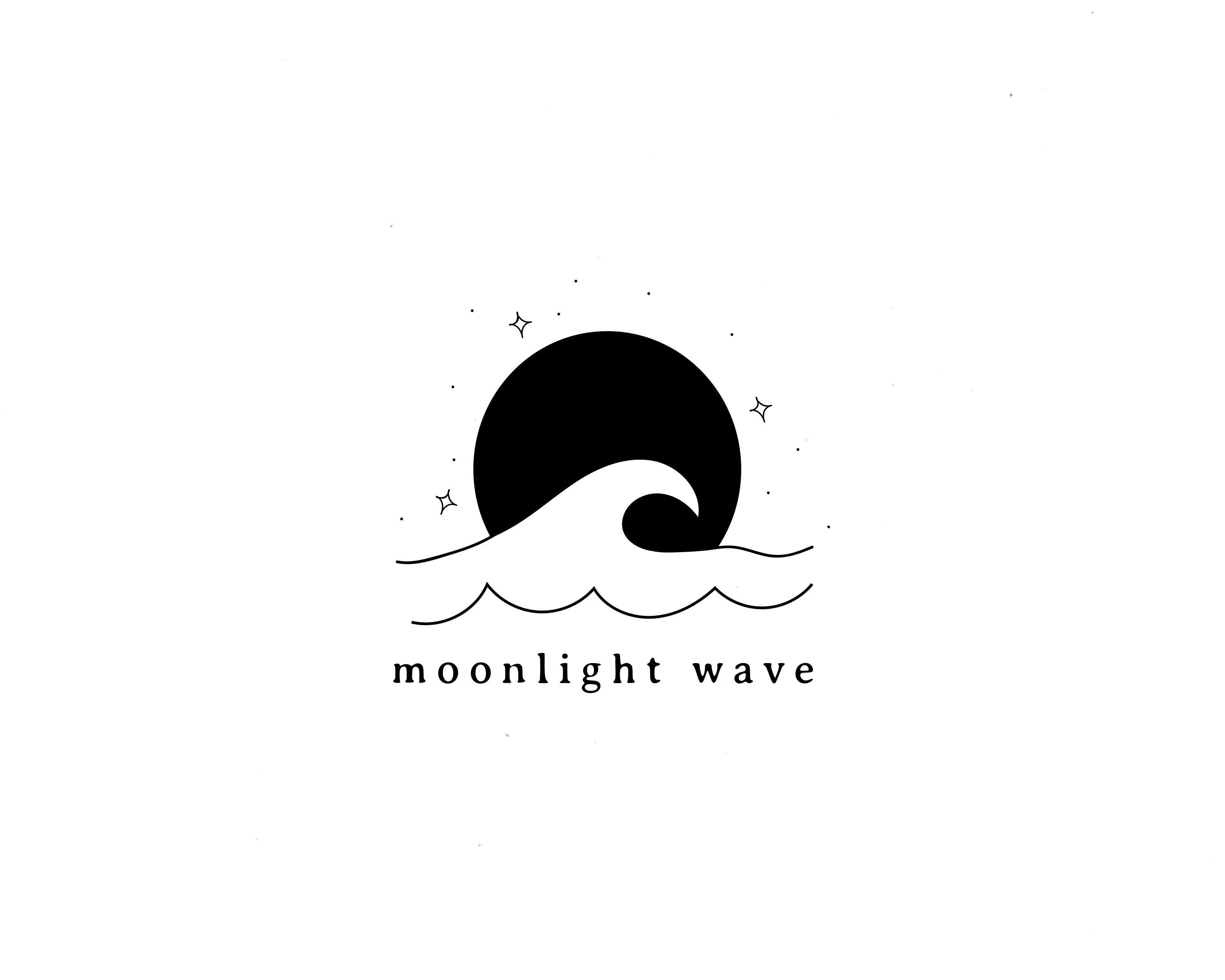 Premade Logo, Sea Logo, Wave Logo, Coastal Logo, Moon Logo.
