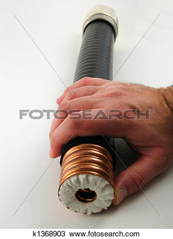 Stock Photo of One large coaxial cable k1368903.