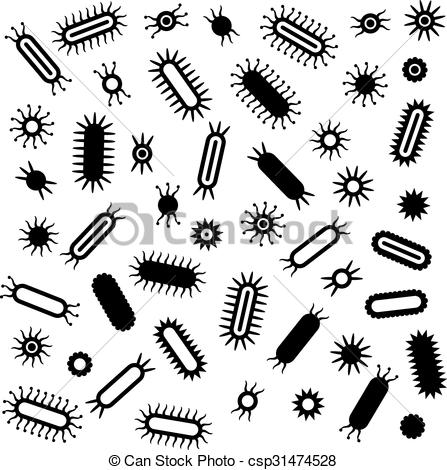 Vector Illustration of bacillus coccus bacteria virus symbols.
