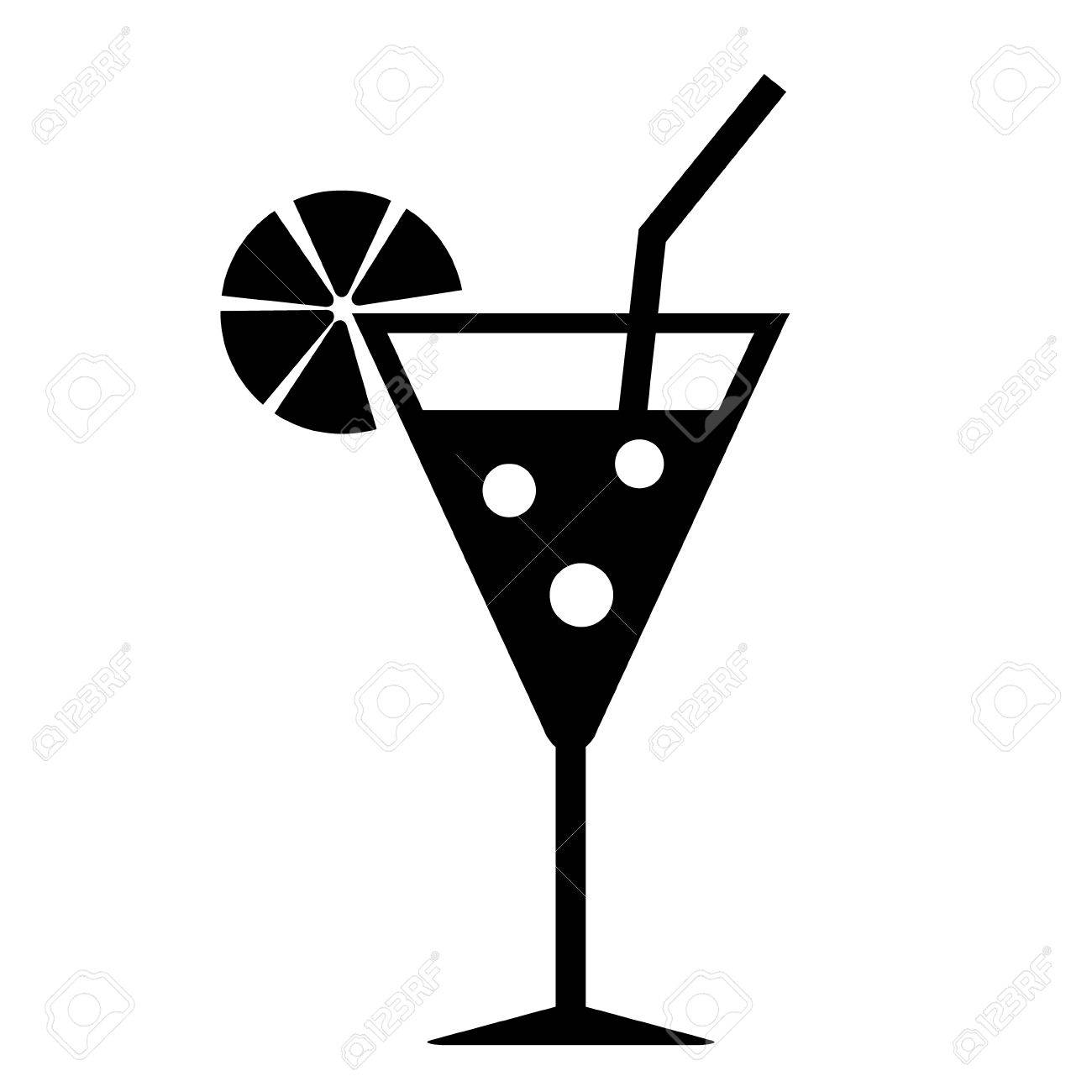 Cocktail glass icon on white background.
