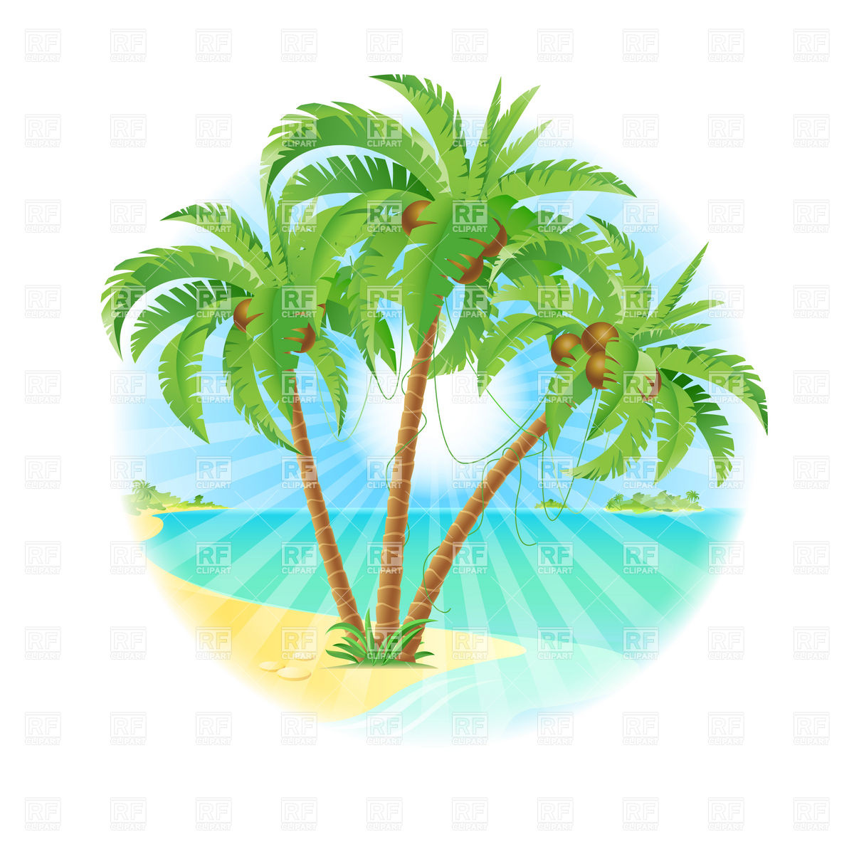 Beach Coconut Palm Tree Clipart.