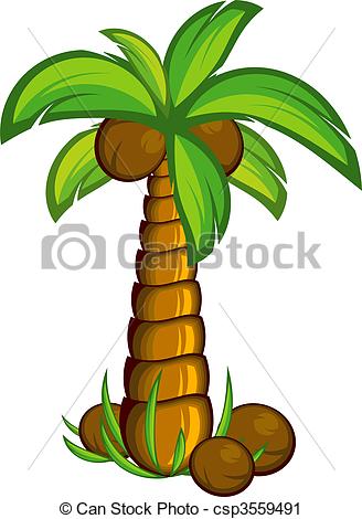 Coconut palm tree clipart.