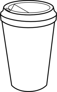 Coffee Cup Clip Art Black White.